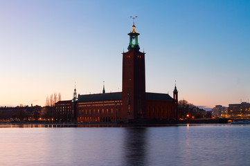 Fototapeta na wymiar cityhall of Stockholm, Sweden