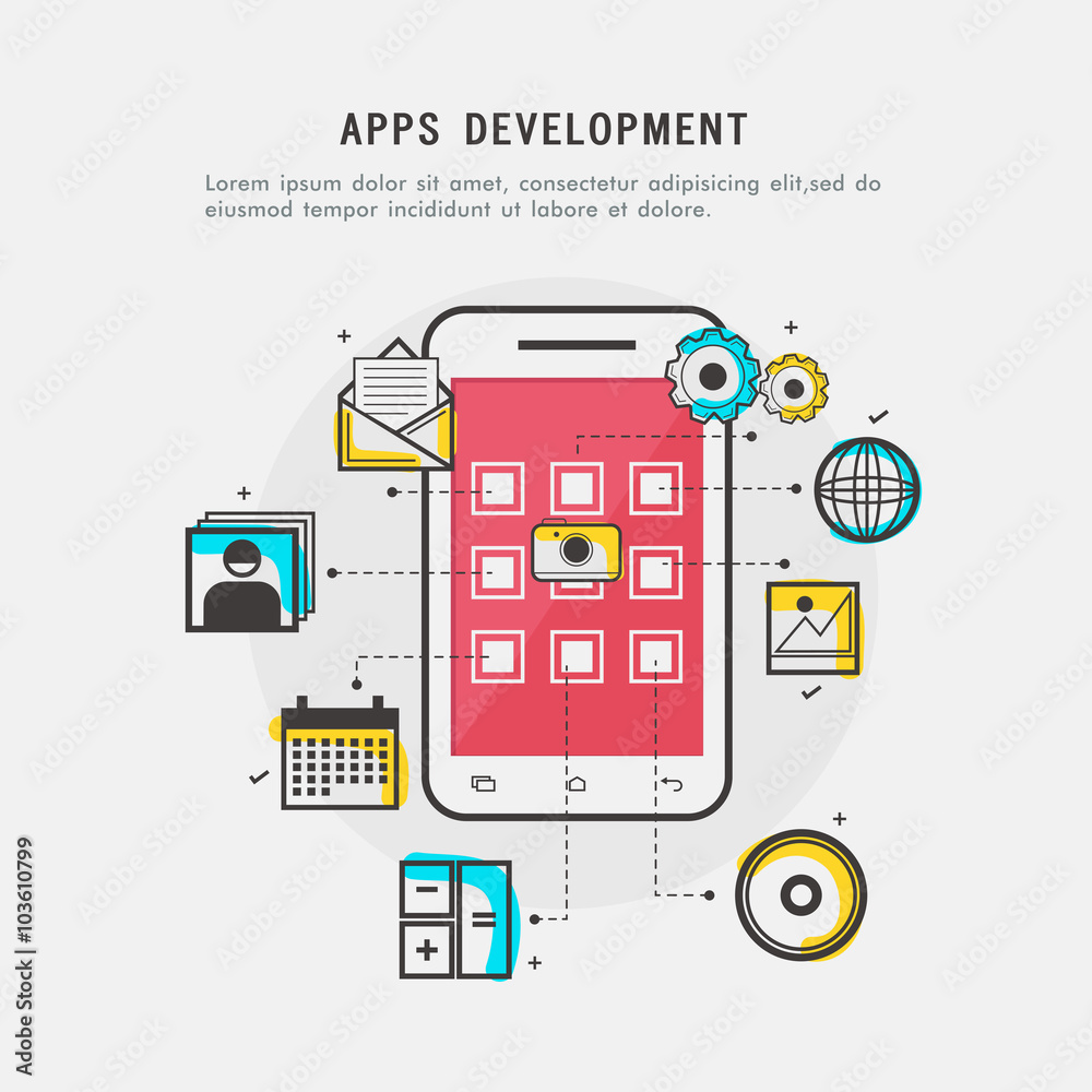 Canvas Prints apps development concept with smartphone.