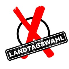 Logo Landtagswahlen mit Kreuz und Stempel - Element Hintergrund