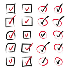 collection of many different red and black hooks