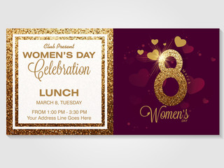 Invitation card for Women's Day celebration.