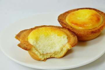 cheese custard tart bite on dish