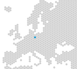 Fototapeta na wymiar Europakarte hellgrau - Lage Berlin