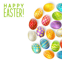 Easter greeting card with color eggs 