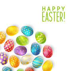 Easter greeting card with color eggs 