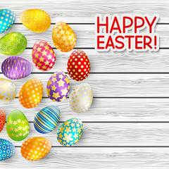Easter greeting card with eggs 