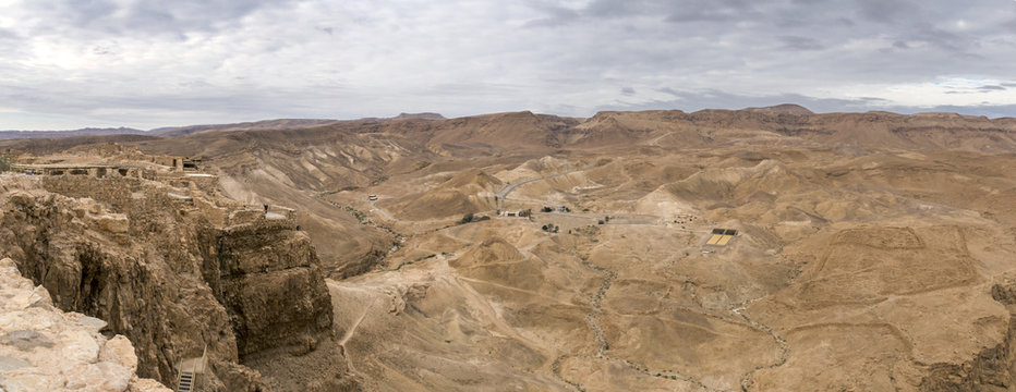 Israel rocky desert wide panorama
