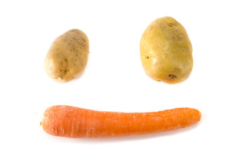Smile face potato and carrot