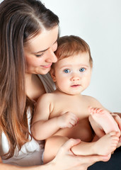 A mother with a small child