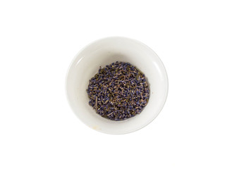 Dried lavender tea  in a cup