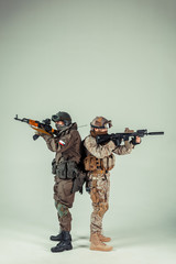 Special force soldiers: russian & american