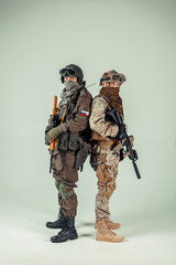 Special force soldiers: russian & american