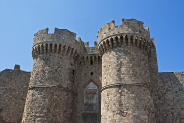Fototapeta na wymiar medieval castle of Rhodes Island,Greece