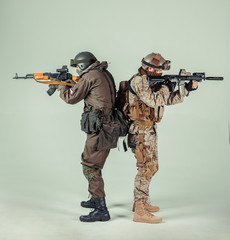 Special force soldiers: russian & american