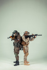Special force soldiers: russian & american
