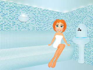 woman in turkish bath