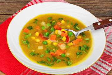 Pumpkin-Carrot Soup with Mexican Vegetable Mix