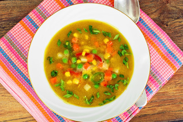 Pumpkin-Carrot Soup with Mexican Vegetable Mix