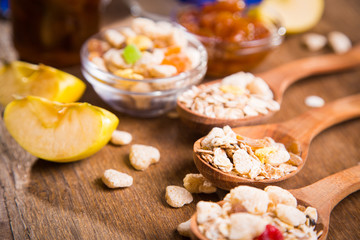 muesli with confiture