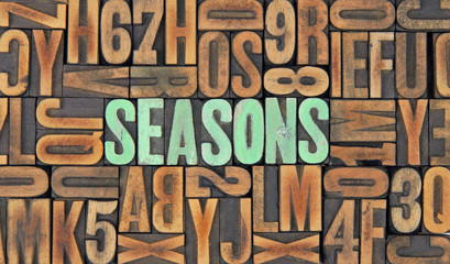seasons / caracteres d'imprimerie en bois 