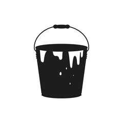 Simple minimal single one vertical black bucket icon symbol style