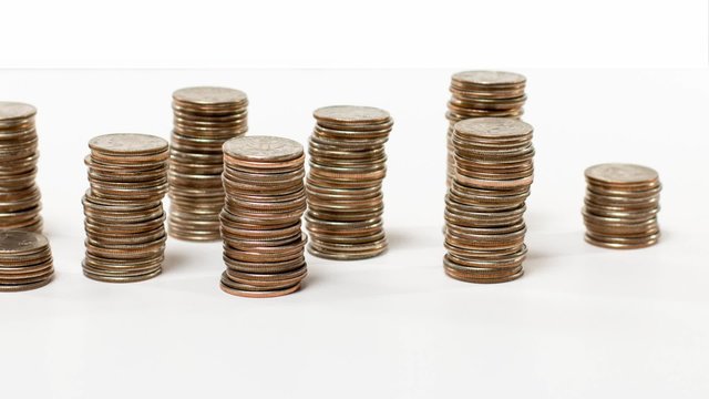Stacking up profits, coins, money