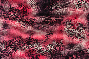 texture of print fabric striped leopard