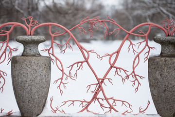 Fence of the Big Chinese bridge, Pushkin town, Saint-Petersburg
