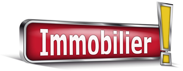 Immobilier sur panneau rouge