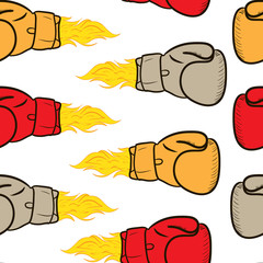 Seamless fiery boxing gloves