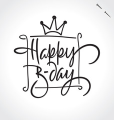 HAPPY BIRTHDAY hand lettering  -- original handmade calligraphy (vector)