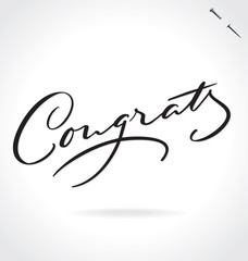 CONGRATS hand lettering -- original handmade calligraphy (vector)