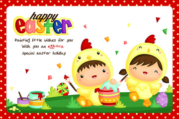 Easter Egg Painting Greeting Card