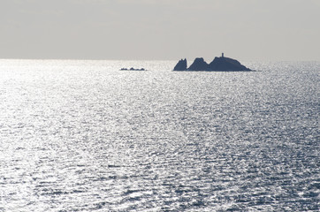 Sea and rocks, seashore, small island, Pacific ocean, Sea of Japan, Primorye, Russia