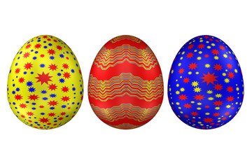 Easter Eggs, isolated on white background.