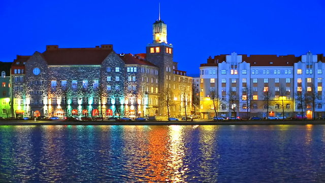 Night scenery of Helsinki, Finland