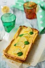 Homemade lemon curd tart