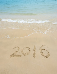 2016 year on the sea shore. Element of design