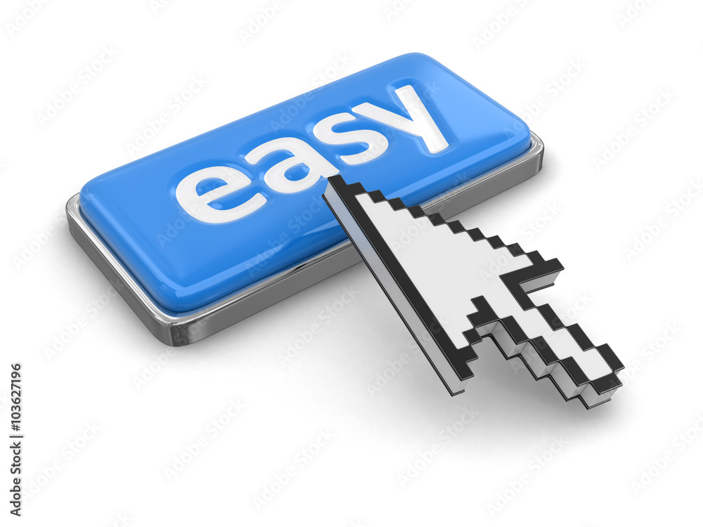 Fototapete Cursor and button easy. Image with clipping path