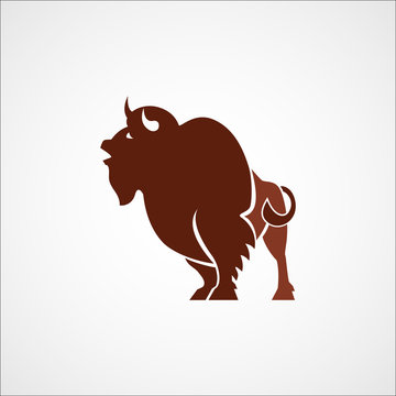 bison buffalo leader logo sign isolated