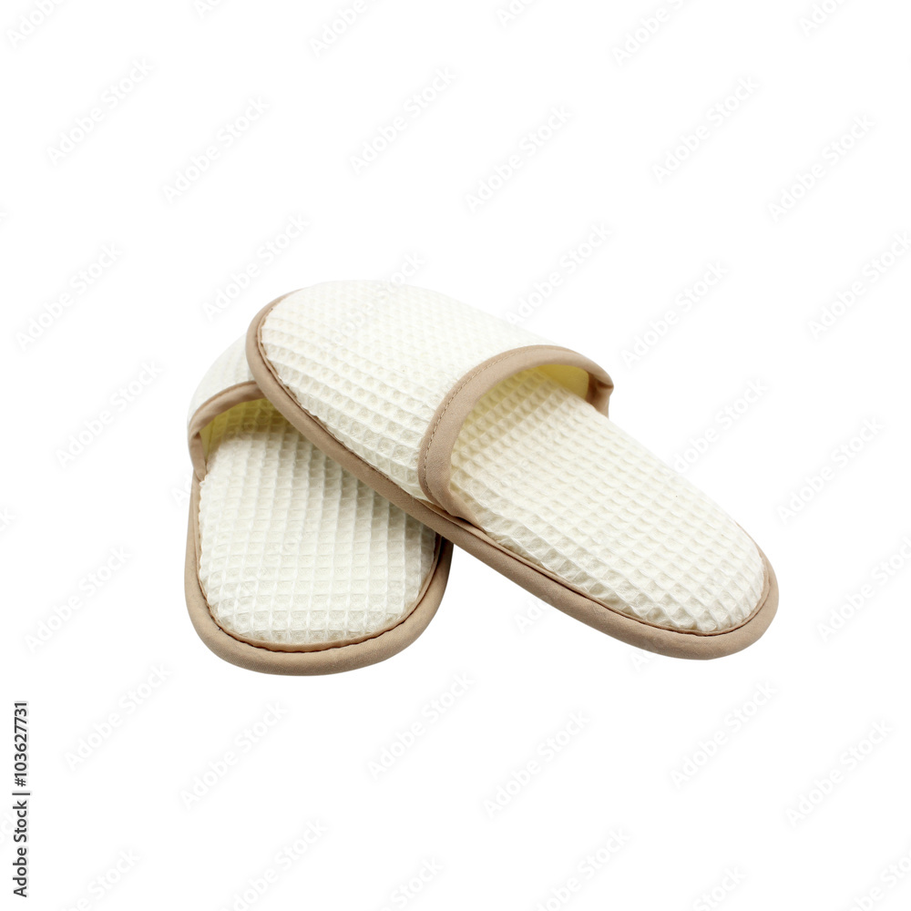 Wall mural slippers isolated on white background