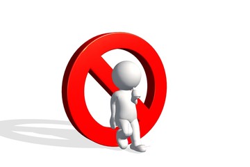 3d small people - stop sign