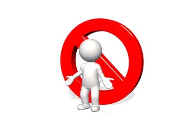 3d small people - stop sign