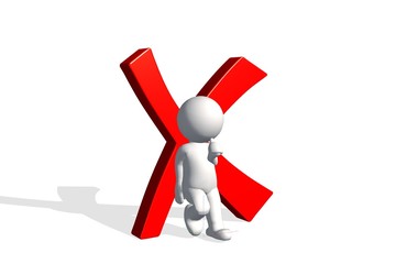 A 3d man - red check mark