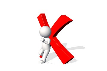 A 3d man - red check mark