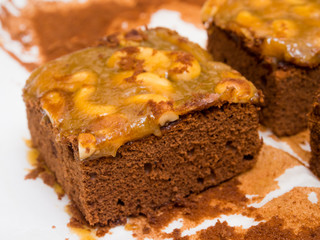 Piece of toffee cake