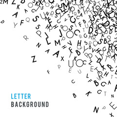 Letters abstract background composition. International Day of the Book or World Book Days. Promotion of reading, publishing and copyright. Poster or banner design. Copyright concept. Vector