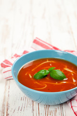 Tomato soup and basil