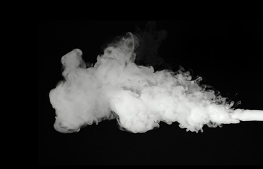 white smoke cloud on black background
