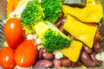 vegetables beans and grains salad